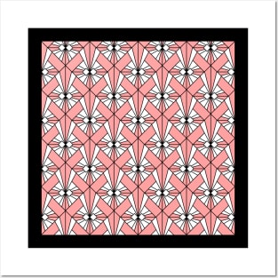 Art Deco Pattern no 75 - Pink - Geometric Pattern Posters and Art